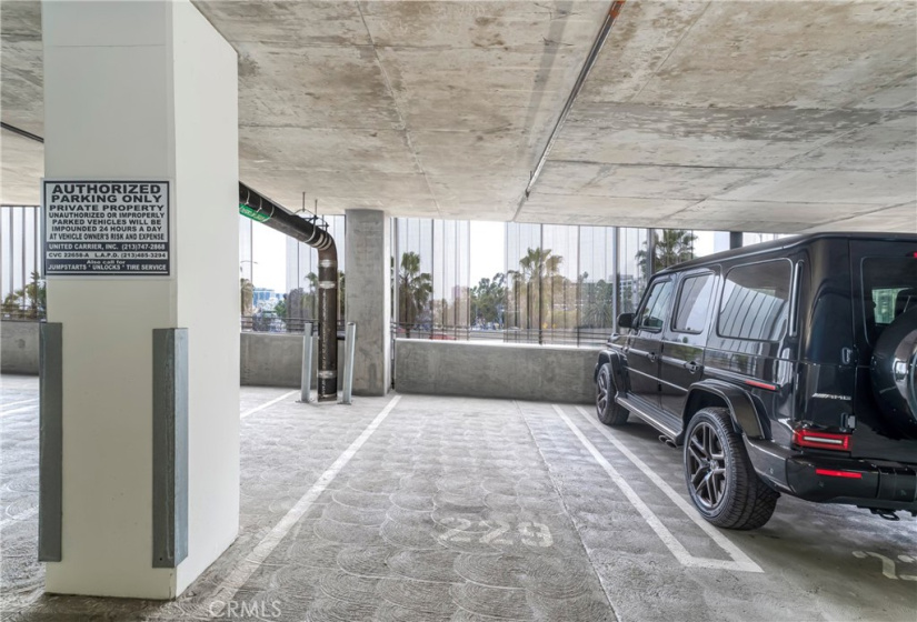 Secure garage parking on the 4th floor space 229