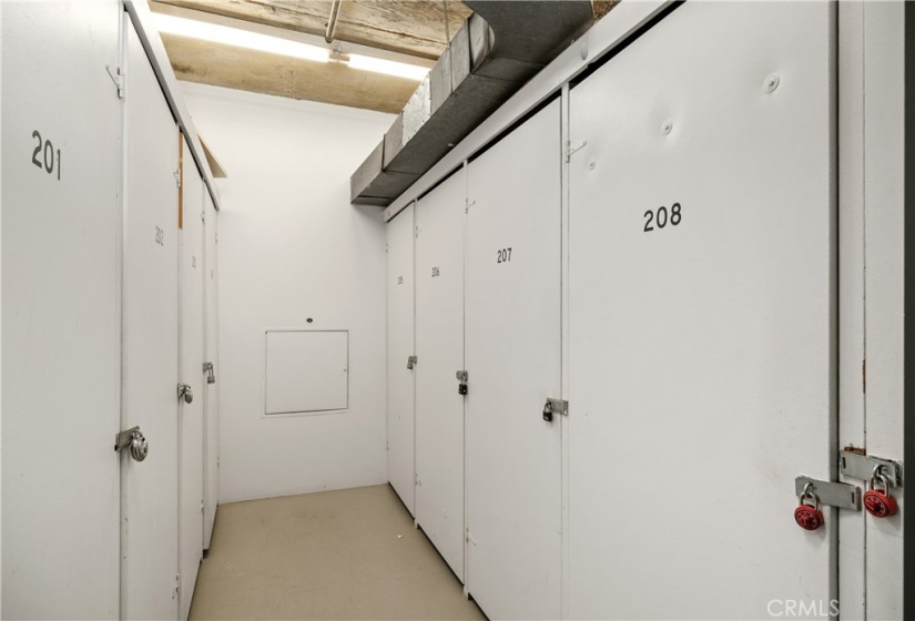 Convenience abounds in this complex. #208 would be your storage locker just steps outside your door.