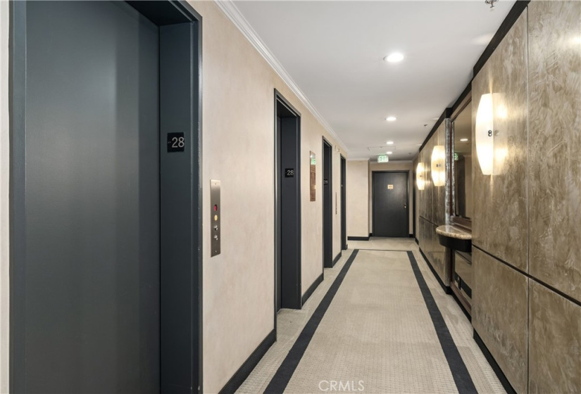 Corridor as you exit the elevators
